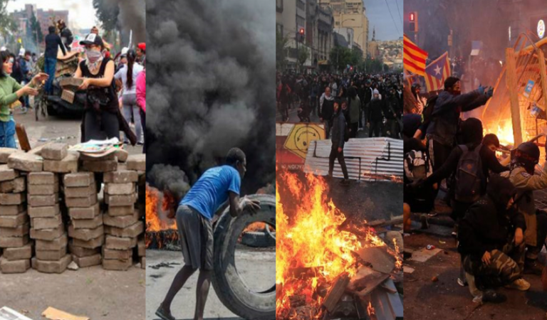 Grandes protestos explodem em vários países