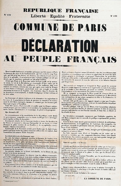 Comuna de Paris. Declaração ao Povo Francês, de 19 de abril de 1871